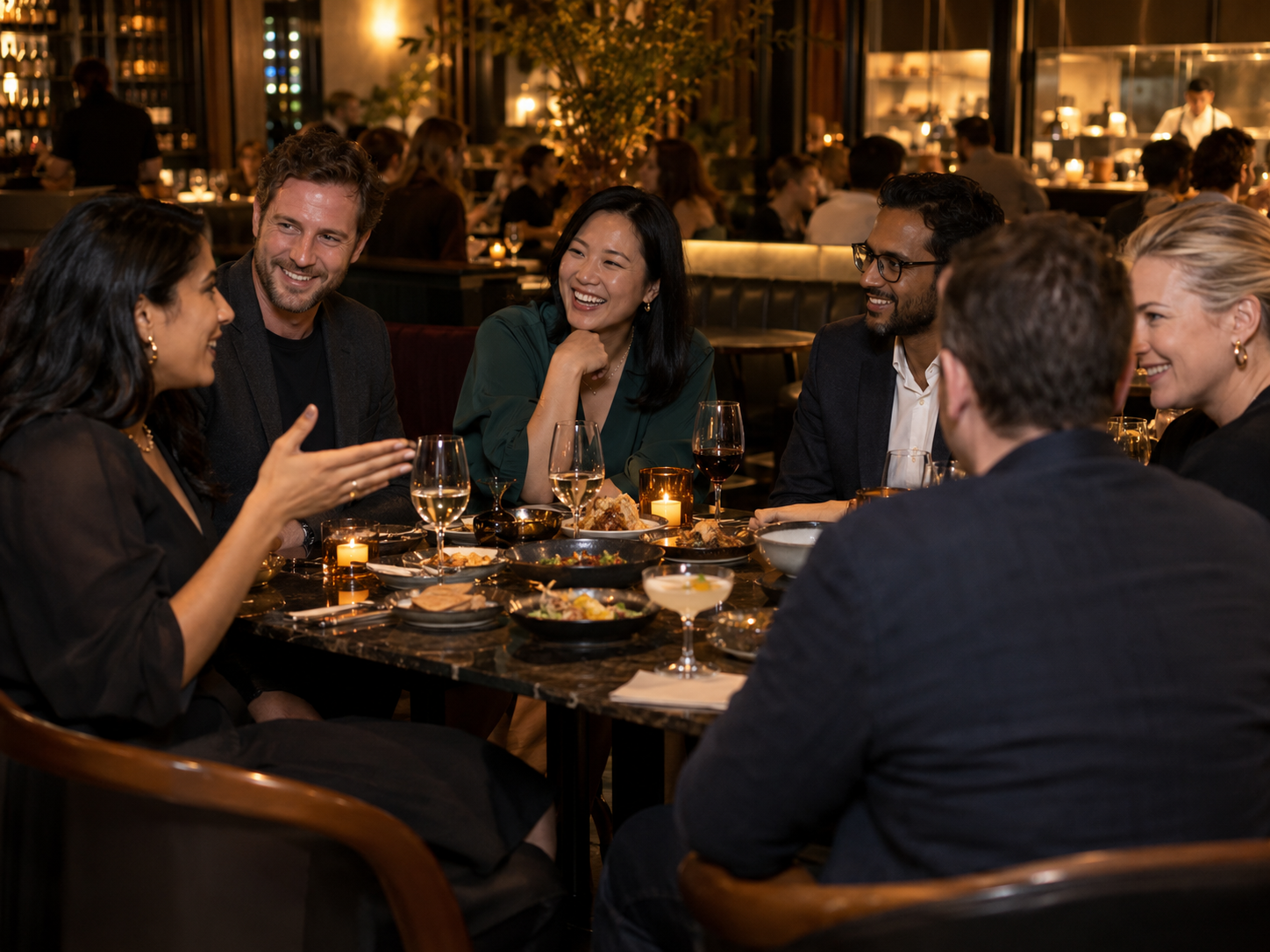 Business owners talking at a networking event
